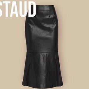 Staud Leather Skirt